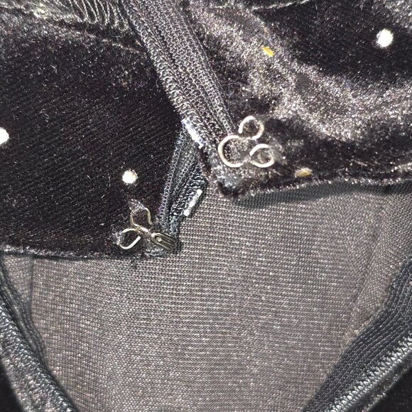 NWT Nanette Lepore Black Velvet Blouse Gold Polka Dots Mockneck Shirt SIZE LARGE - Picture 9 of 16